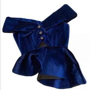 Gorgeous Self-portrait deep blue velvet top